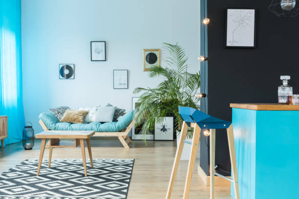 istock Loft in shades of blue 870125740