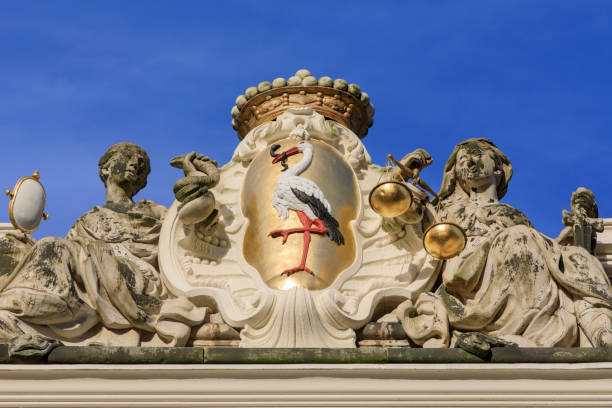 Brno, Czech Republic, Moravia - March 5, 2023: Decorative facade of Supreme Administrative Court (Nejvyssi spravni soud), located at Moravian Square