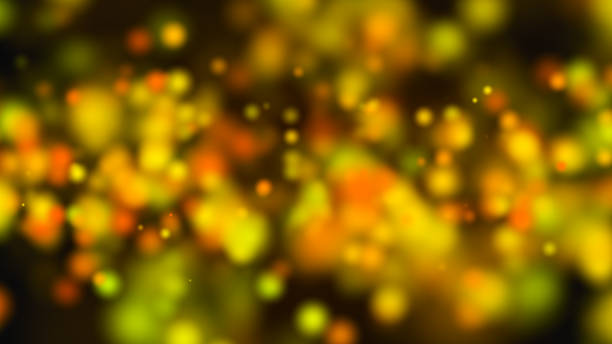 istock Abstract gold bokeh with black background 870134536