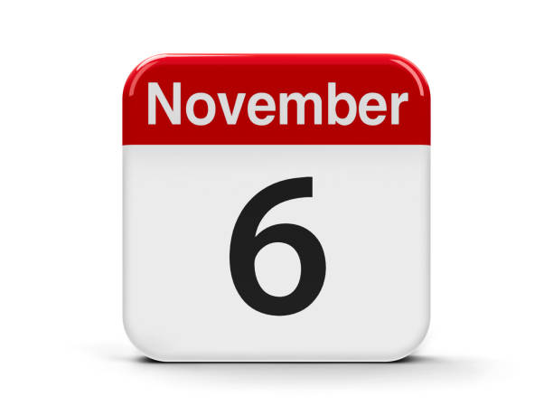 6th November Calendar web button - The Sixth of November - International Day for Preventing the Exploitation of the Environment in War and Armed Conflict, three-dimensional rendering, 3D illustration day 6 stock pictures, royalty-free photos & images
