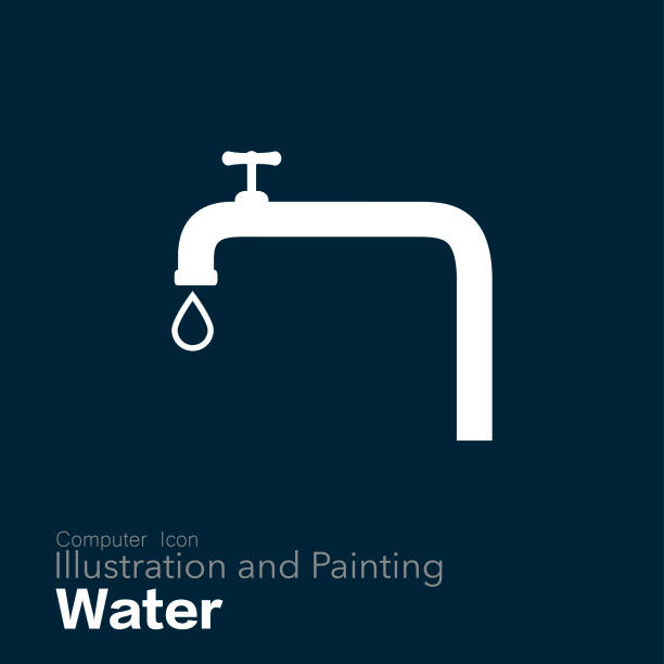 faucet Illustration and Painting faucet leaking pipe water stock illustrations