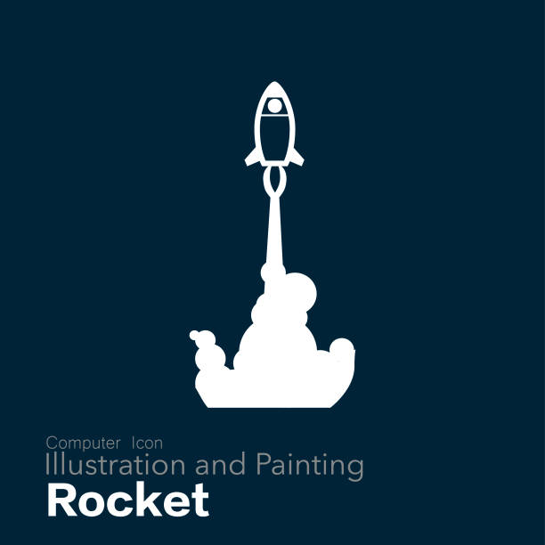 rocket Illustration and Painting emission nebula stock illustrations