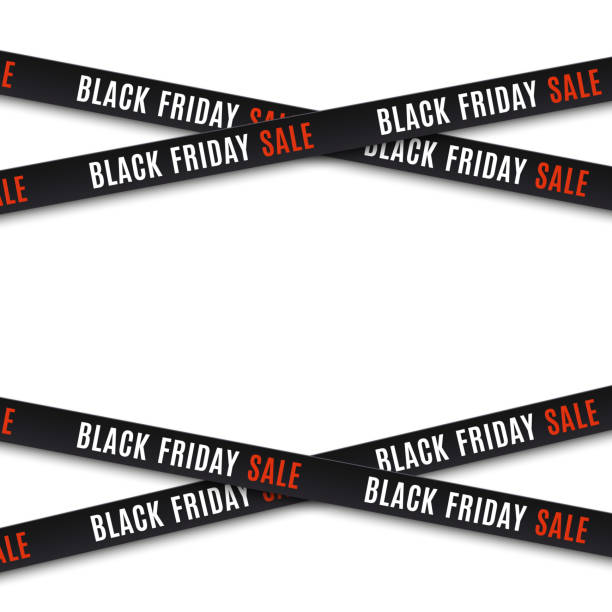 Black friday sale background. Black friday sale banners. Warning tapes, ribbons on white background. Template for brochure, poster or flyer Vector illustration. friday stock illustrations