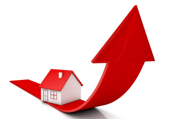 istock 3d illustration house and red arrow 870150576