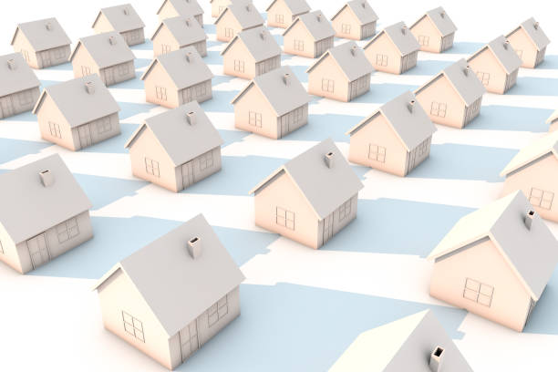 istock 3d illustration house model on white 870153332