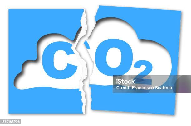 Free From Co2 Presence In The Atmosphere Concept Image With Ripped Photo Stock Photo - Download Image Now