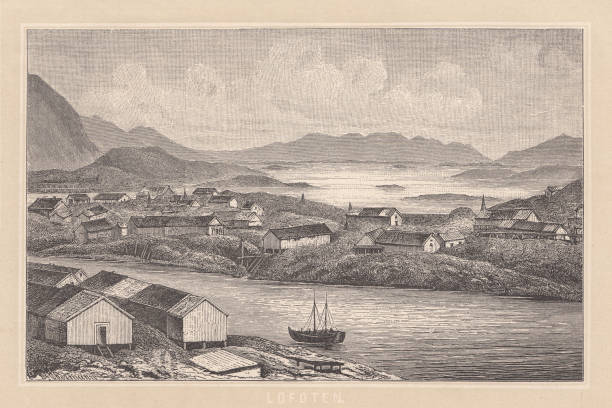 istock Lofoten, Nordland, Norway, wood engraving, published in 1887 870185668