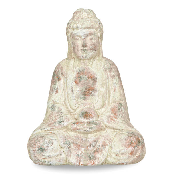 istock Antique budda figurine on white background 870189212
