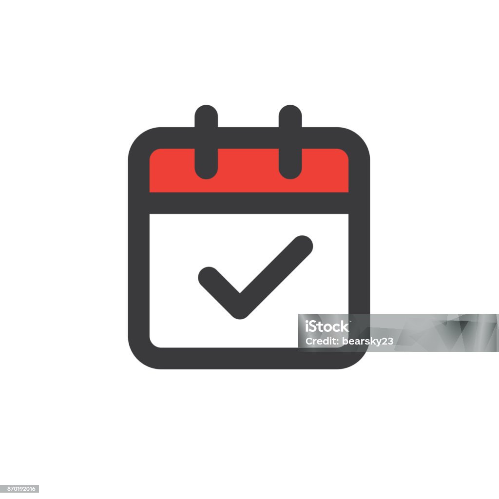 Time management and Schedule icon for upcoming event Calendar image with specific date Icon Symbol stock vector