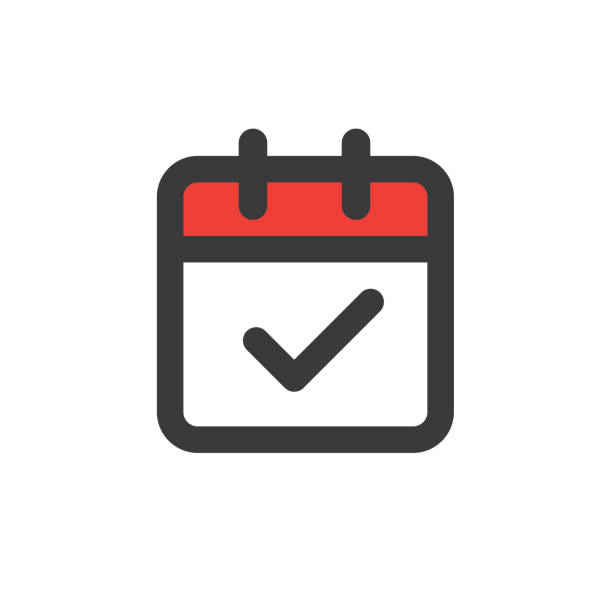 Time management and Schedule icon for upcoming event Calendar image with specific date upcoming events stock illustrations