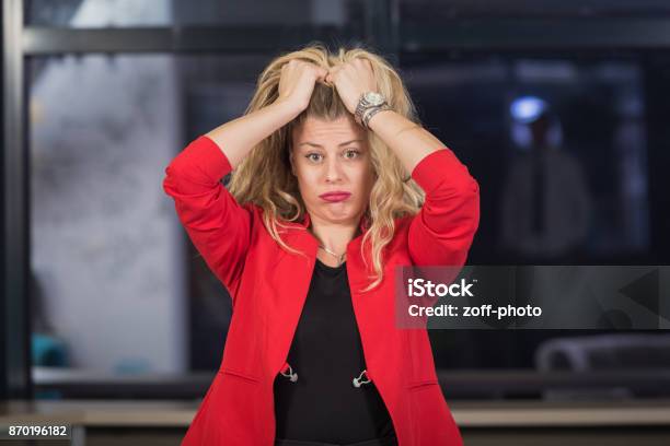 Businesswoman Under Stress Stock Photo - Download Image Now - Terrified, Suit, Adult