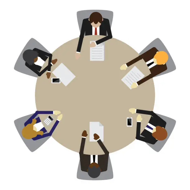 Vector illustration of Business table meeting