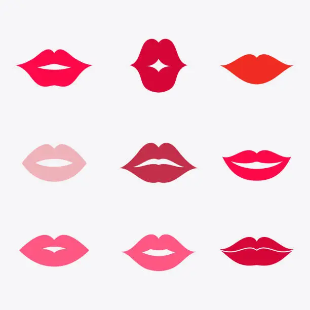 Vector illustration of Lips vector icon set