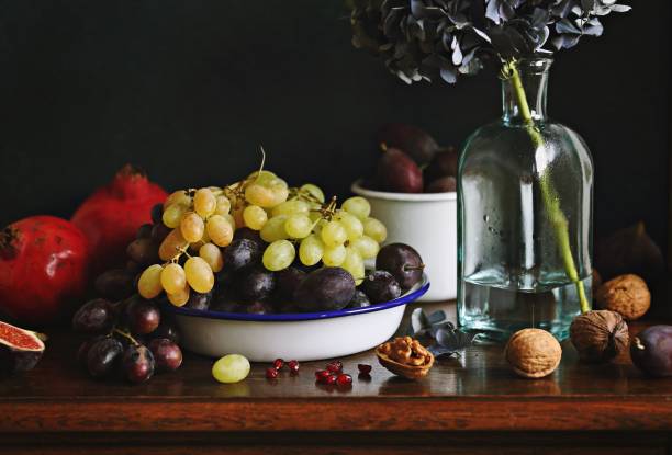 istock Grapes and seasonal fruits and nuts. 870210566