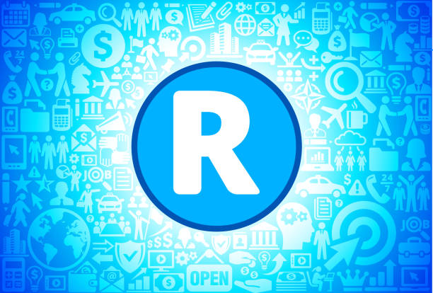 istock Letter R Icon on Business and Finance Vector Background 870214920