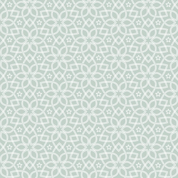 ilustrações de stock, clip art, desenhos animados e ícones de oriental seamless pattern. seamless geometric flower design - celtic design