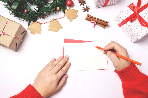 istock Write wishing on the greeting card and Chrsitmas card. 870219826