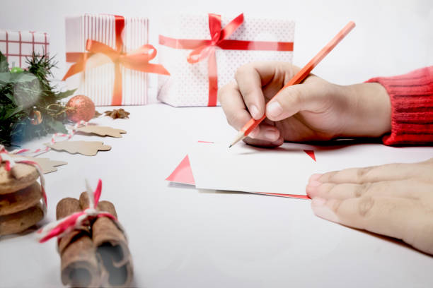 istock Write wishing on the greeting card and Chrsitmas card. 870219836