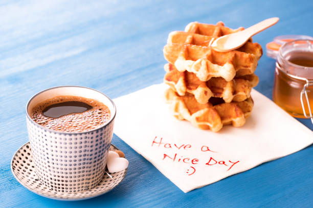 istock Hot coffee and napkin message 870226854