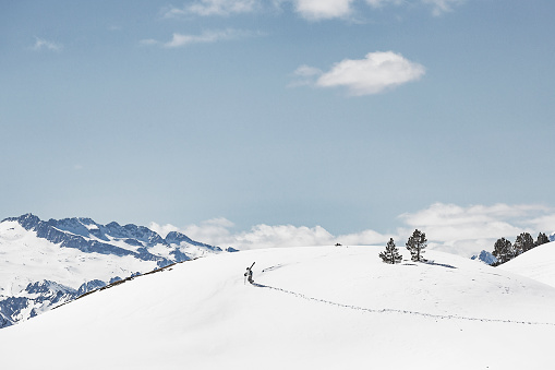 Backcountry skiing in Pyrenees  Val d'Aran Catalonia Spain