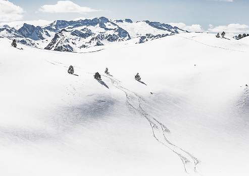 Backcountry skiing in Pyrenees  Val d'Aran Catalonia Spain