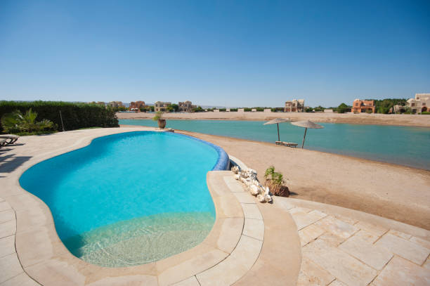 istock Swimming pool at at luxury tropical holiday villa 870240022