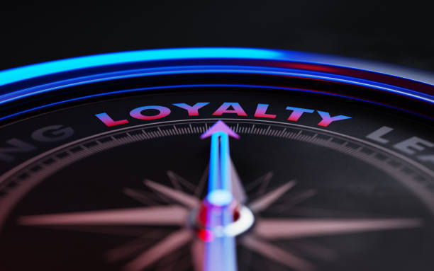 istock Loyalty Concept: Arrow of A Compass Pointing Loyalty Text 870240198