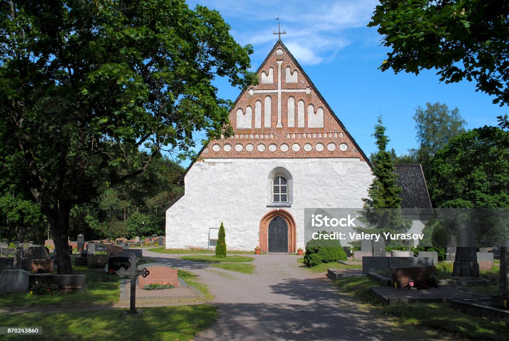 Stone church. The stone of the Orthodox Church in Finland. Architecture Stock Photo