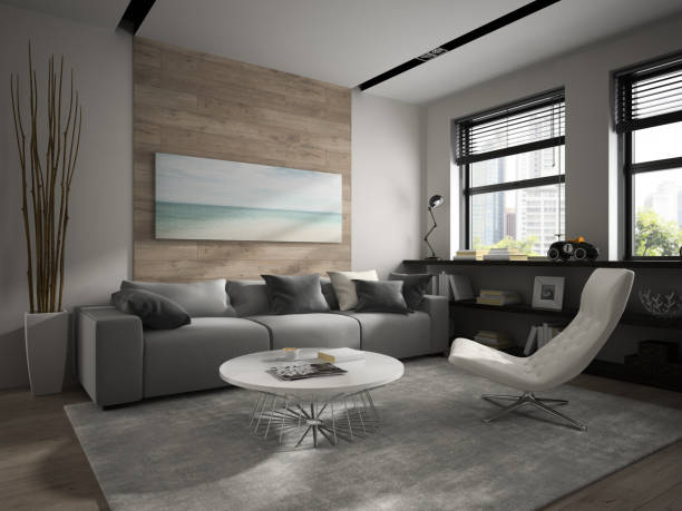 istock Interior of modern design room 3D rendering 870254056