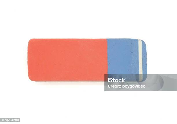 Eraser Stock Photo - Download Image Now - Eraser, Cut Out, White Background