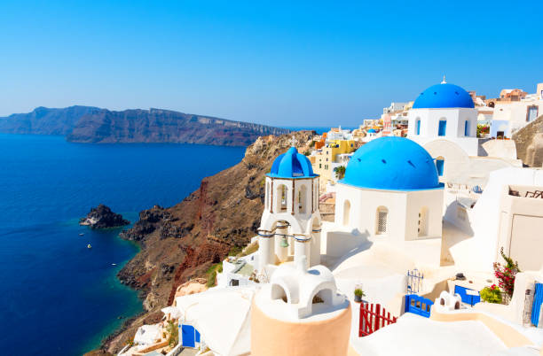 istock famous view on Santorini island, Cyclades, Greece 870258418