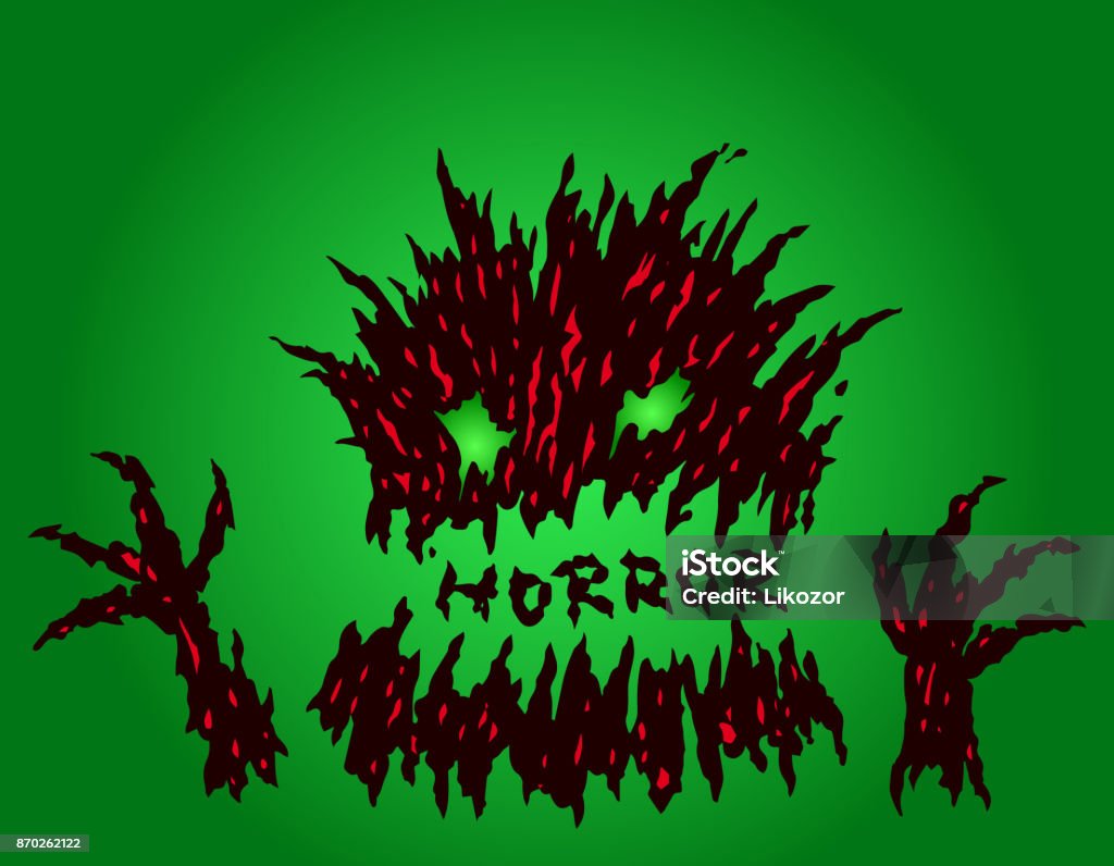 Evil Red Graphics Evil Red Horror Monster Vector Illustration Stock Illustration ...