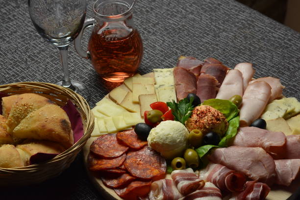 istock Italian antipasti wine snacks set 870264244