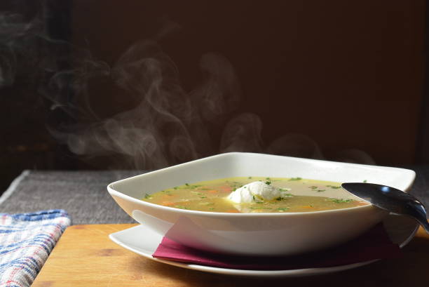 istock Plate of chicken noodle soup 870274566