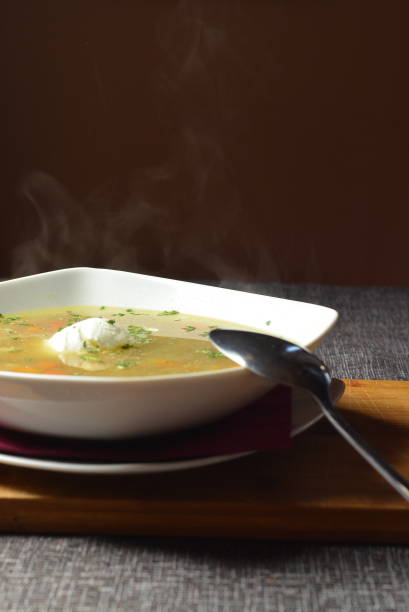 istock Hot bowl of chicken noodle soup 870274884