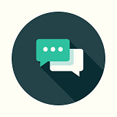 istock Online Chat Flat Design Communications Icon with Side Shadow 870277670