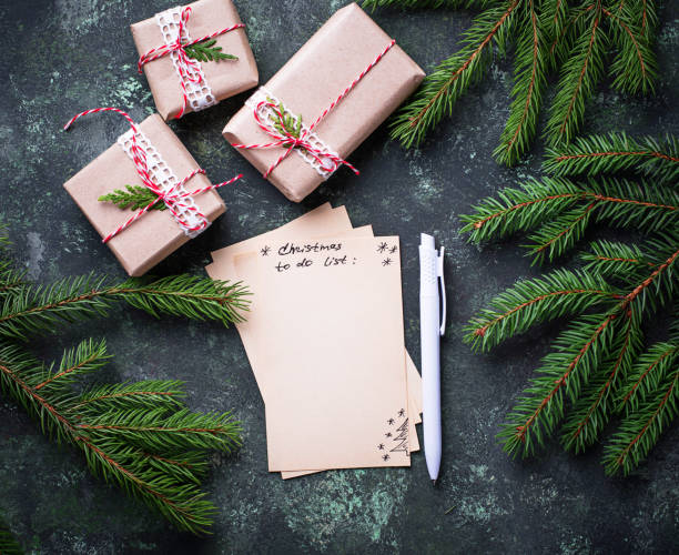 istock Christmas to do list. Top view. 870278046
