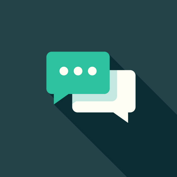 ilustrații de stoc cu online chat flat design communications icon cu side shadow - mesagerie instantanee