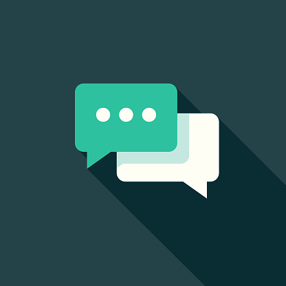 istock Online Chat Flat Design Communications Icon with Side Shadow 870278192