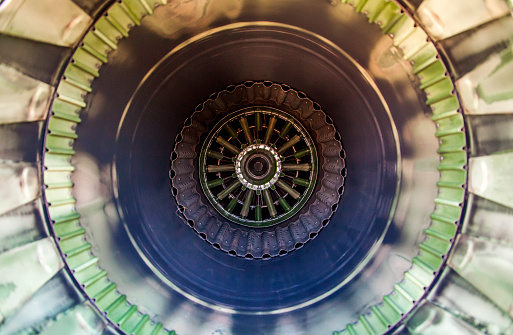 Inside a jet engine