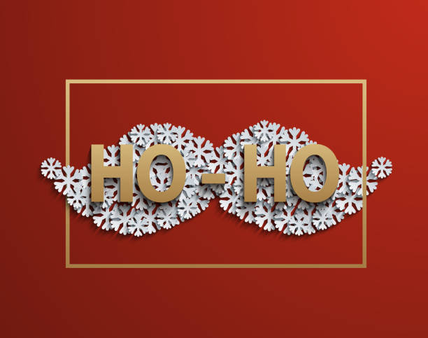 istock vector modern mustache santa icon on red background. Christmas or Happy new year invitation postcard 870280816