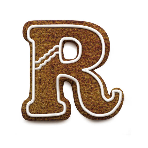 istock Gingerbread font. Christmas biscuit alphabet concept. Big Letter R 870281170