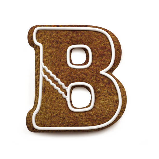 istock Gingerbread font. Christmas biscuit alphabet concept. Big Letter B 870281236