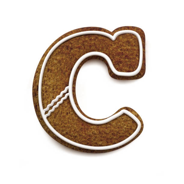 istock Gingerbread font. Christmas biscuit alphabet concept. Big Letter C 870281370