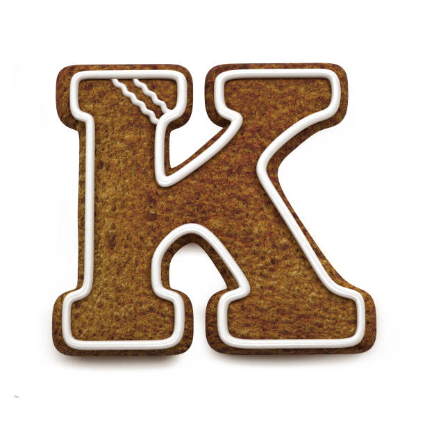 istock Gingerbread font. Christmas biscuit alphabet concept. Big Letter K 870281552