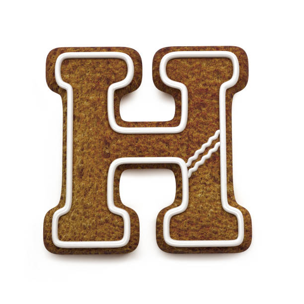 istock Gingerbread font. Christmas biscuit alphabet concept. Big Letter H 870283670
