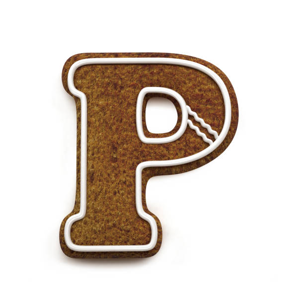 istock Gingerbread font. Christmas biscuit alphabet concept. Big Letter P 870283856