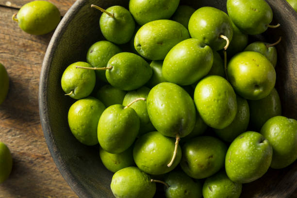 istock Raw Green Organic Fresh Olives 870284492