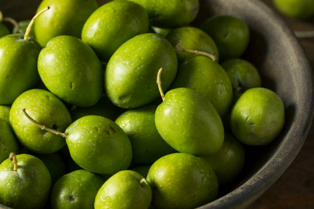 istock Raw Green Organic Fresh Olives 870284844