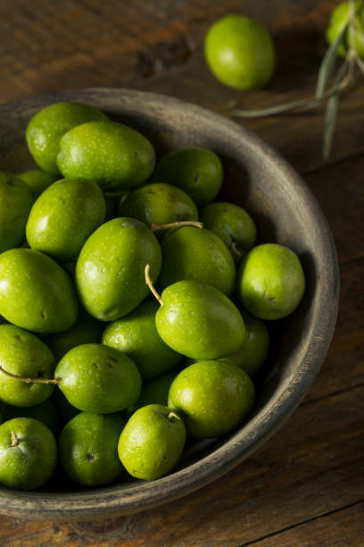 istock Raw Green Organic Fresh Olives 870287810